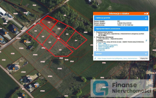 Działki budowlane w Wałowicach 100 zł/m2
